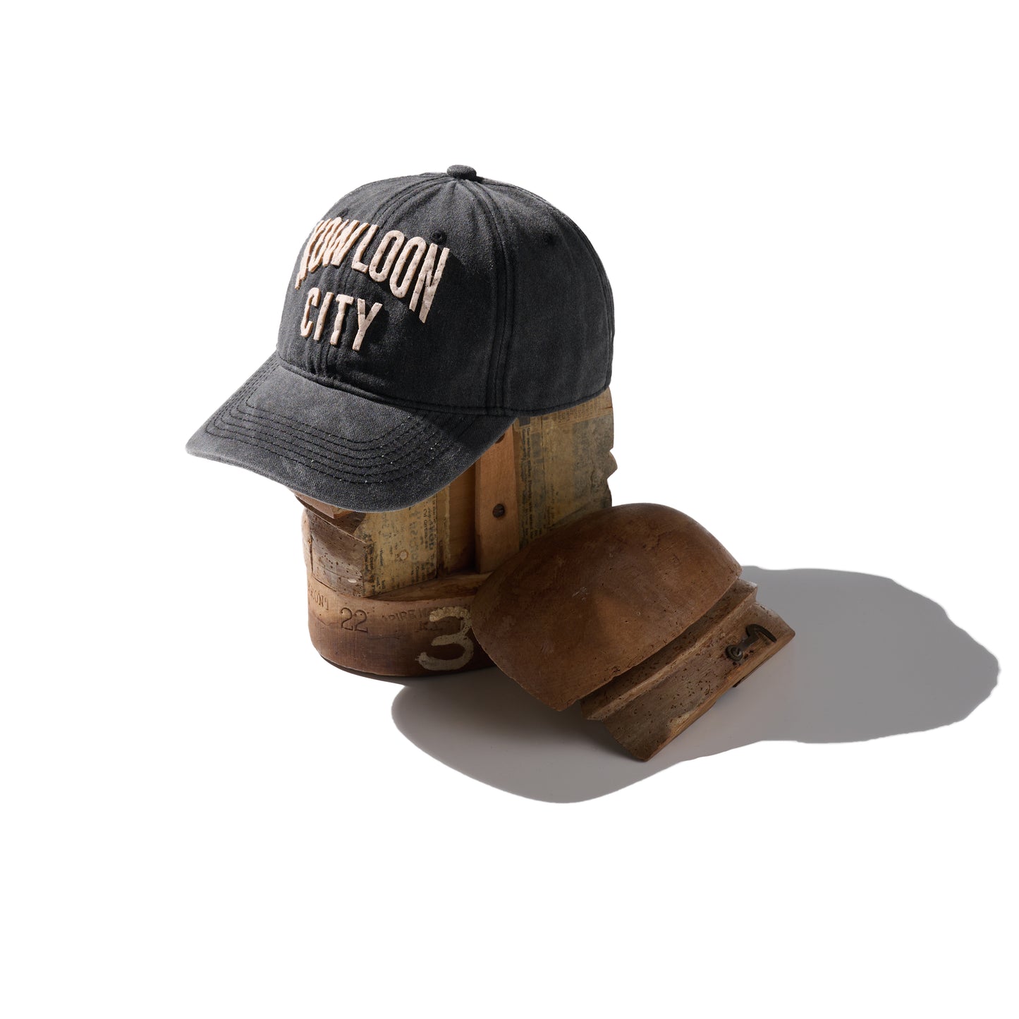 Faded Washed Hand Quilted “Kowloon City” Cap / Charcoal