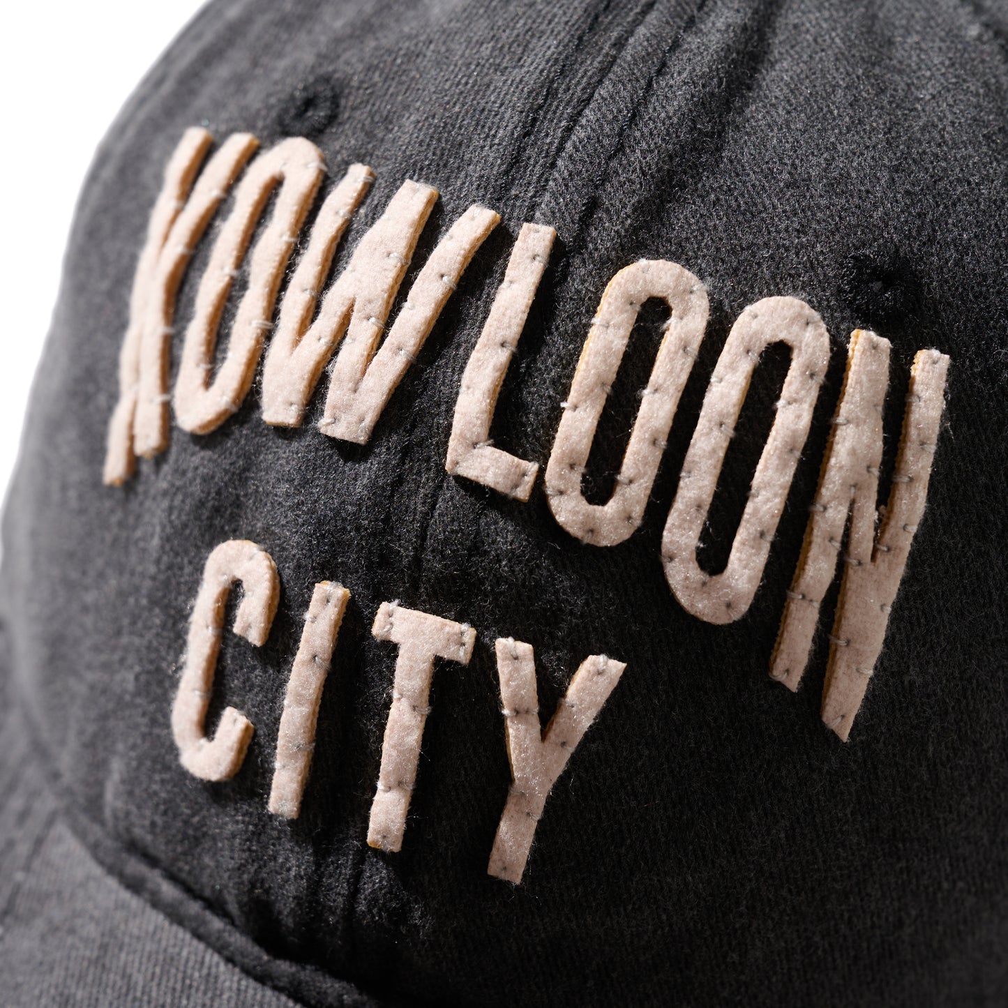 Faded Washed Hand Quilted “Kowloon City” Cap / Charcoal