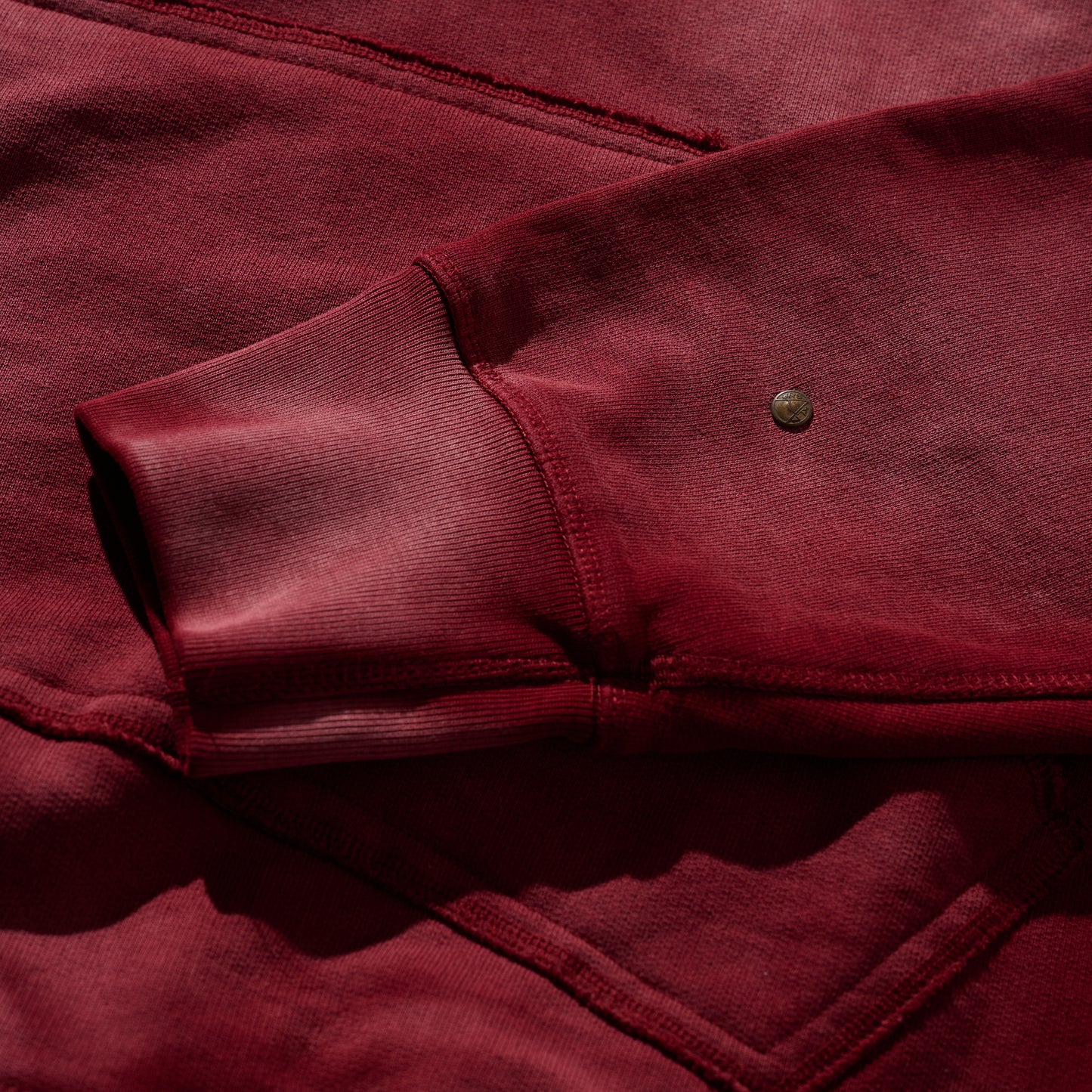 Heavy Weight Sun Faded “Kowloon” Hoodie / Burgundy