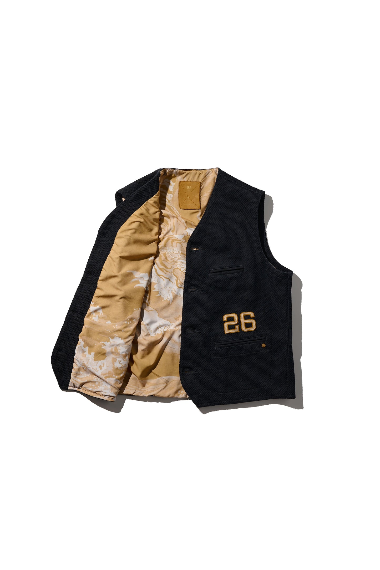 SASHIKO KUNG FU VEST / KUROZOME