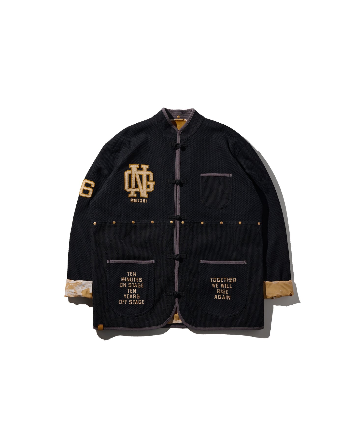 SASHIKO KUNG FU JACKET / KUROZOME