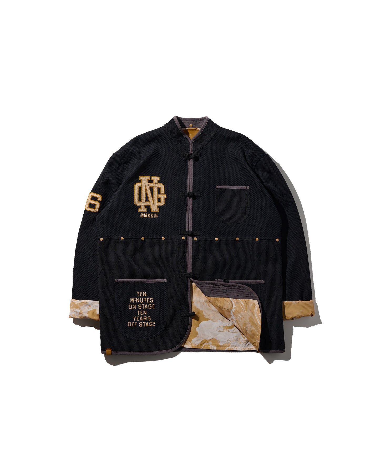 SASHIKO KUNG FU JACKET / KUROZOME