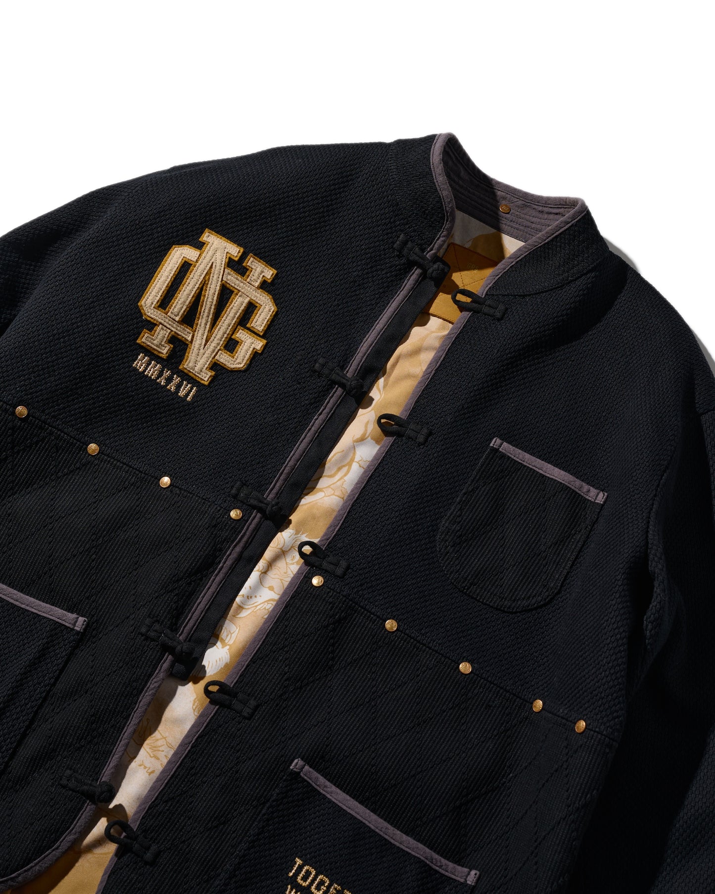 SASHIKO KUNG FU JACKET / KUROZOME