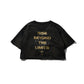 GRS x Triplet W Distressed "Kowloon" SS Sweat Top / Black x Gold