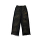 GRS x Triplet W Distressed Baggy Sweatpants / Black x Gold