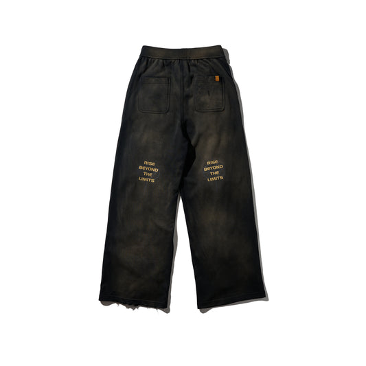 GRS x Triplet W Distressed Baggy Sweatpants / Black x Gold