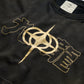 GRS x Triplet W Distressed "Kowloon" SS Sweat Top / Black x Gold
