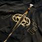 GRS x Triplet W Distressed “Kowloon” Cropped Zip-up Hoodie Black x Gold