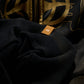 GRS x Triplet W Distressed “Kowloon” Cropped Zip-up Hoodie Black x Gold