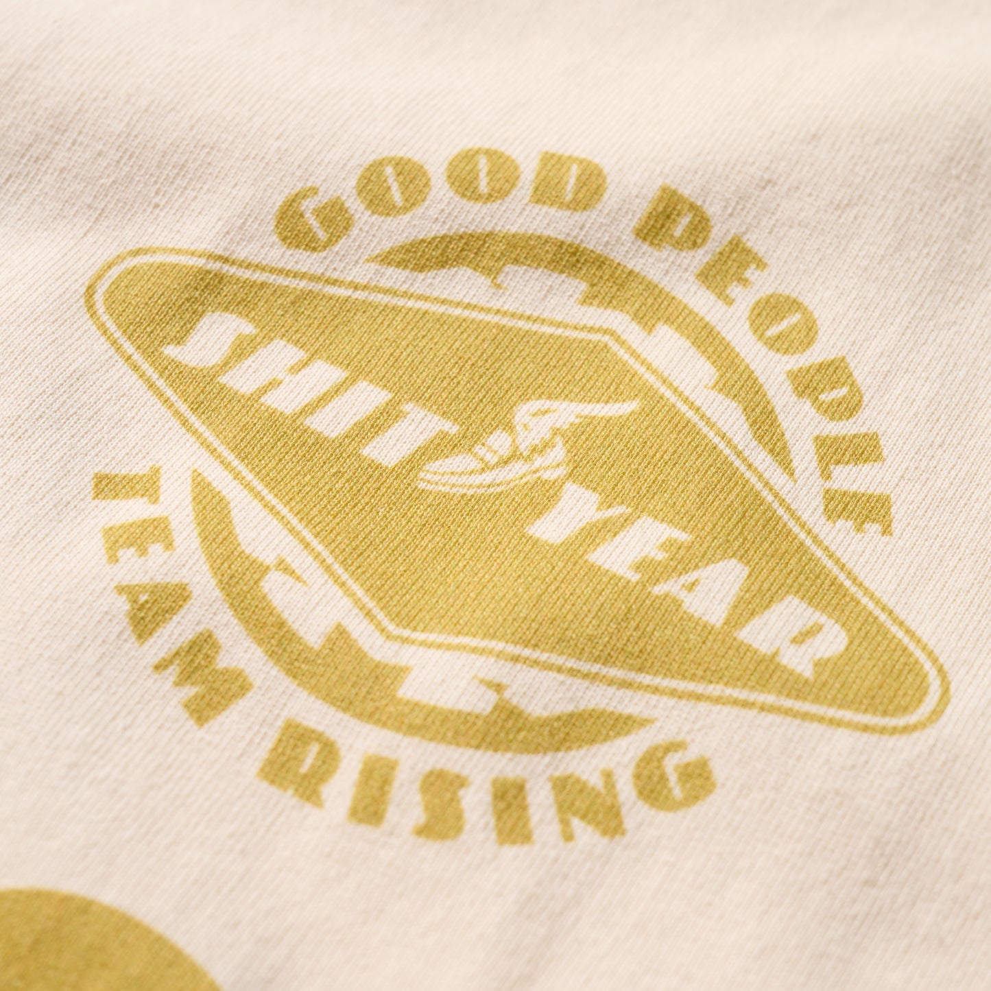 “Shit Year Good People” LS Tee / Gold Beige