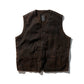 MUD DYEING HERRINGBONE TWILL WAISTCOAT
