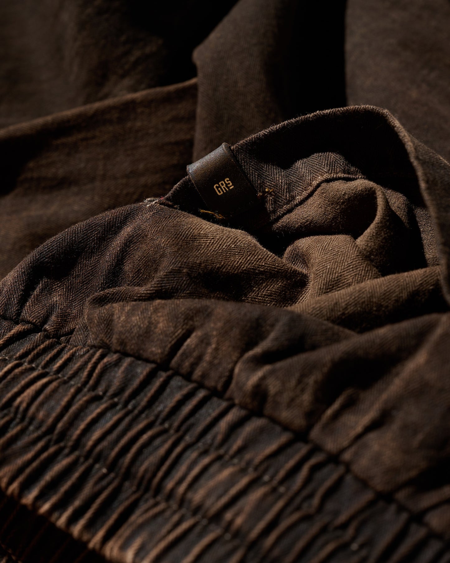MUD DYEING HERRINGBONE TWILL WORK PANTS