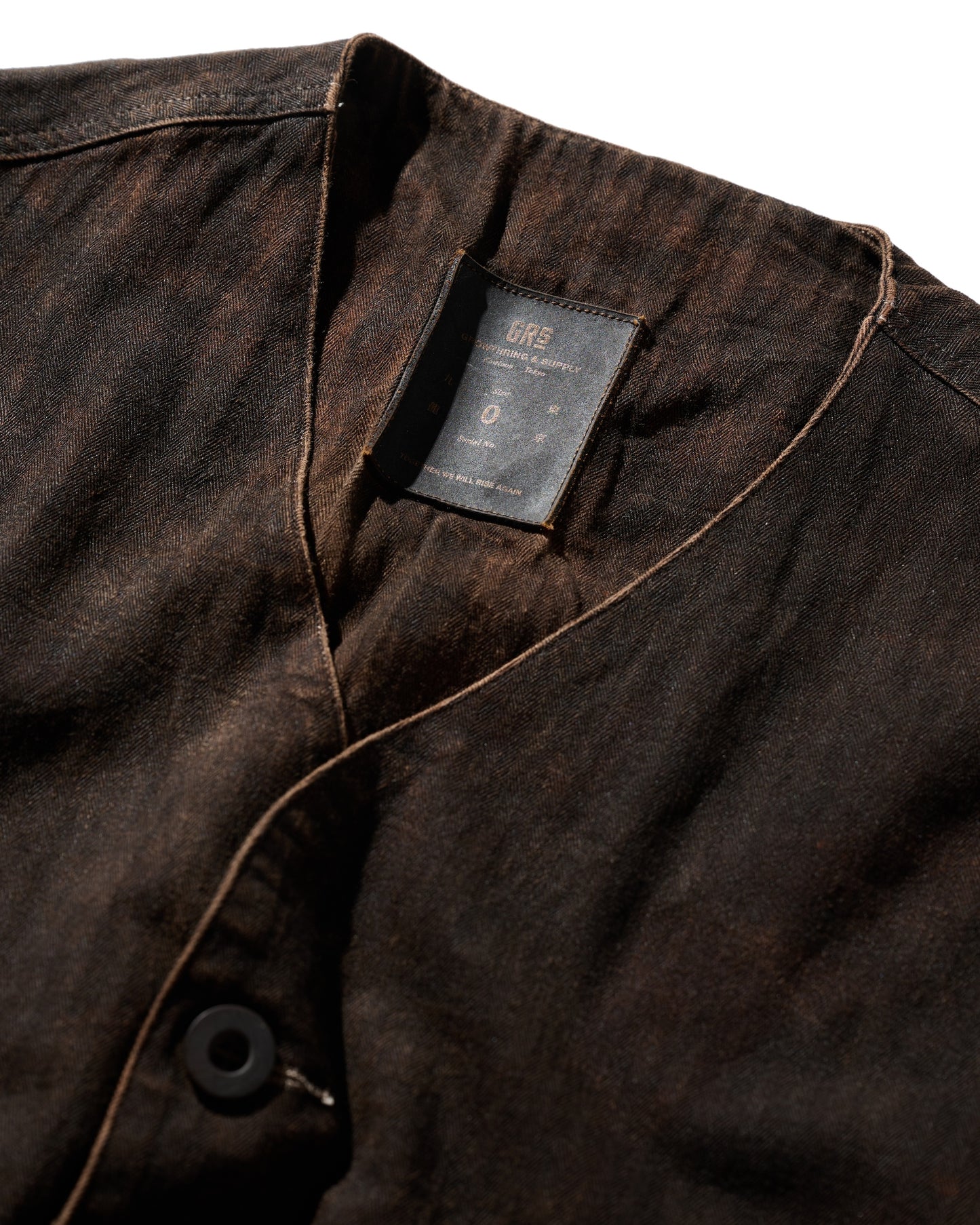 MUD DYEING HERRINGBONE TWILL WAISTCOAT