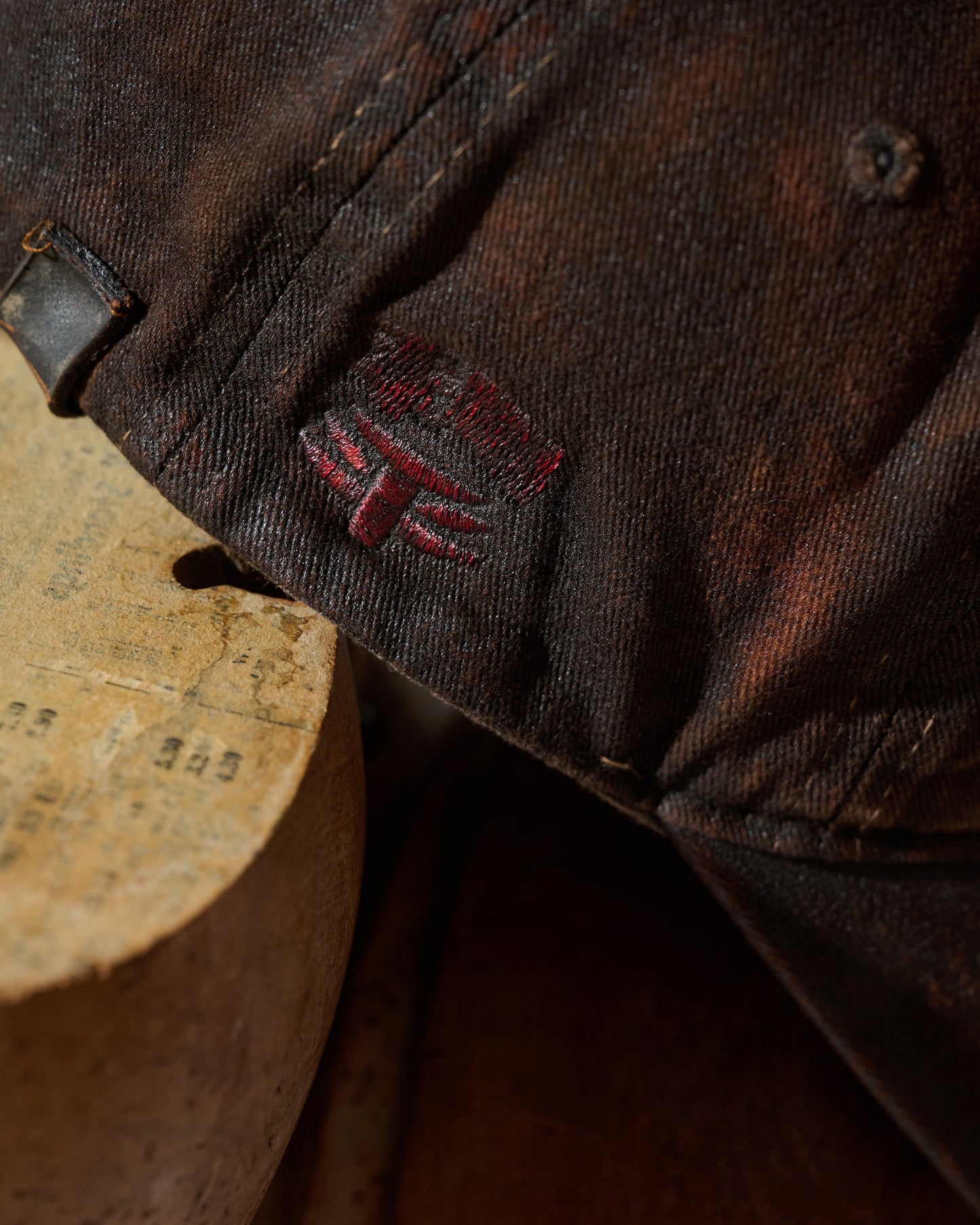 MUD DYEING FADED WASHED HAND QUILTED “KN” CAP