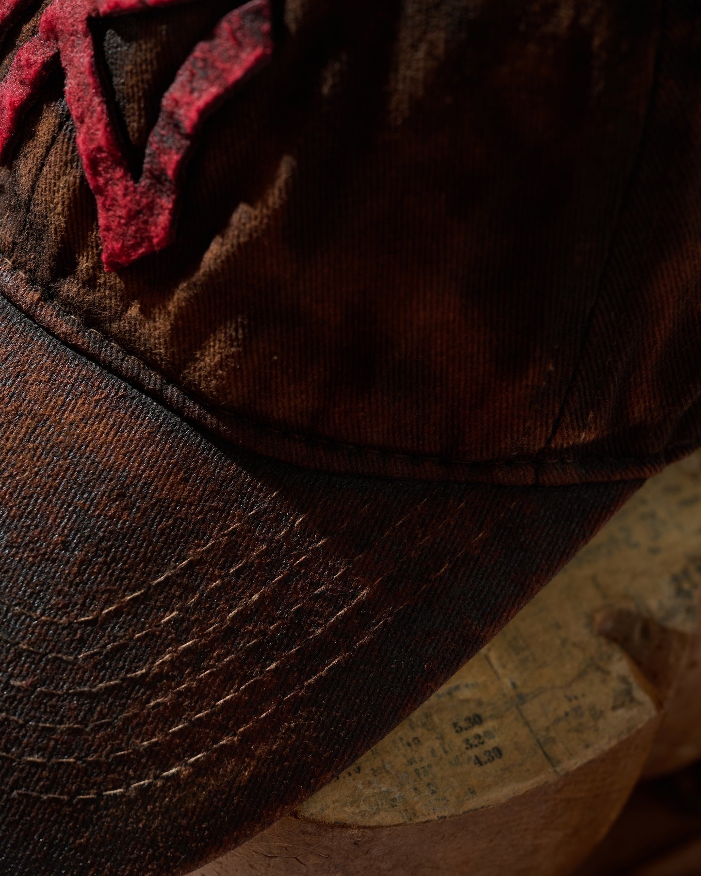 MUD DYEING FADED WASHED HAND QUILTED “KN” CAP