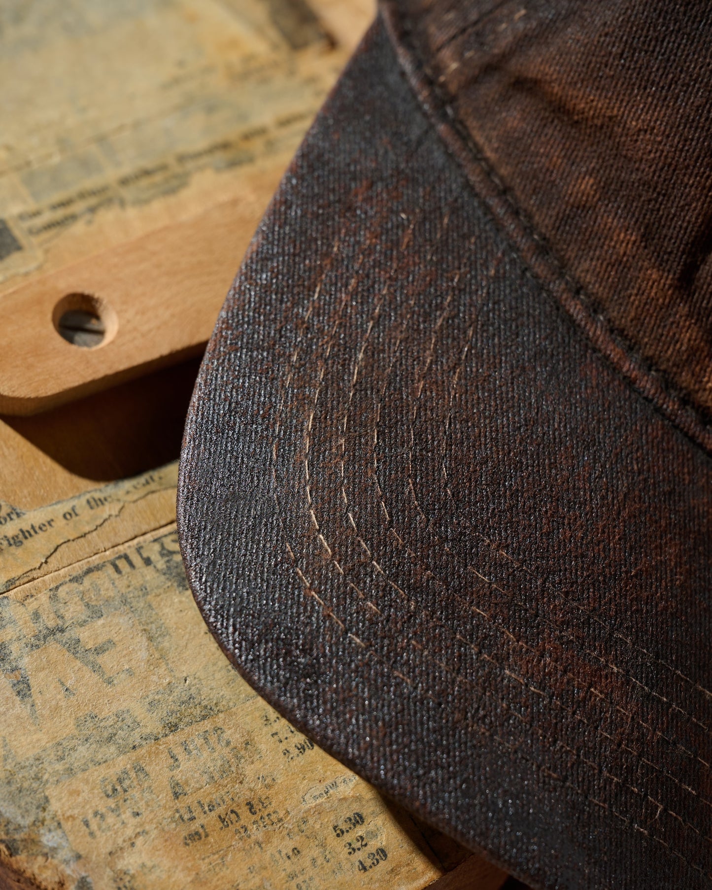 MUD DYEING FADED WASHED HAND QUILTED “KN” CAP