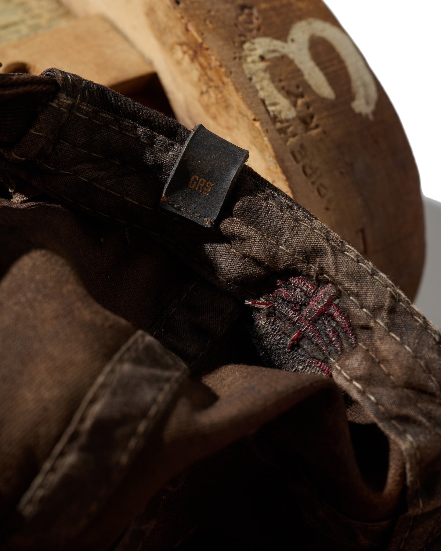 MUD DYEING FADED WASHED HAND QUILTED “KN” CAP