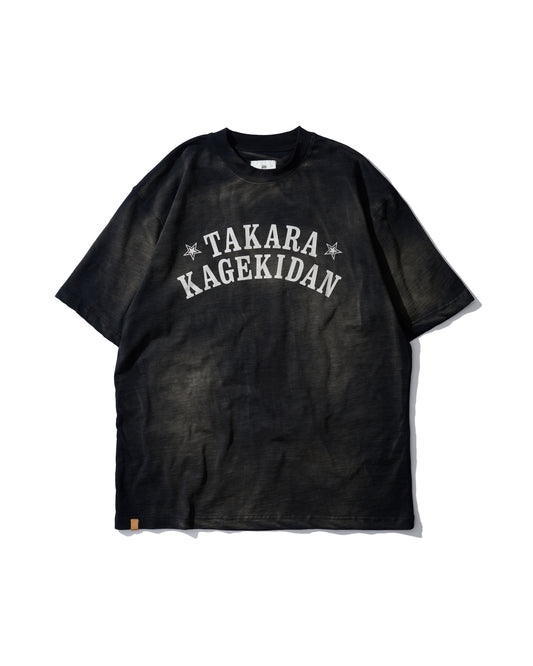 Slub Cotton Heavy Washed  Tee / Takara Black