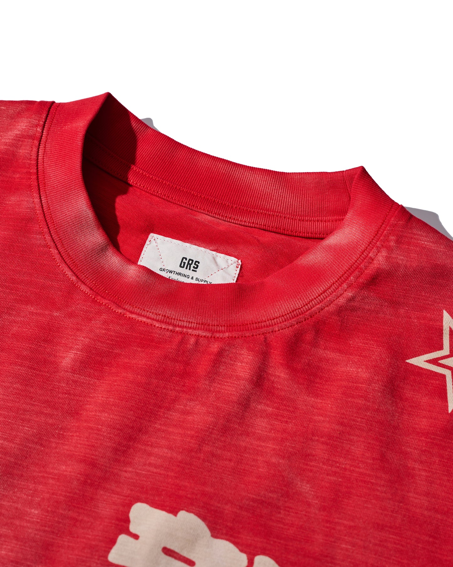 Slub Cotton Heavy Washed Tee / Kowloon Red