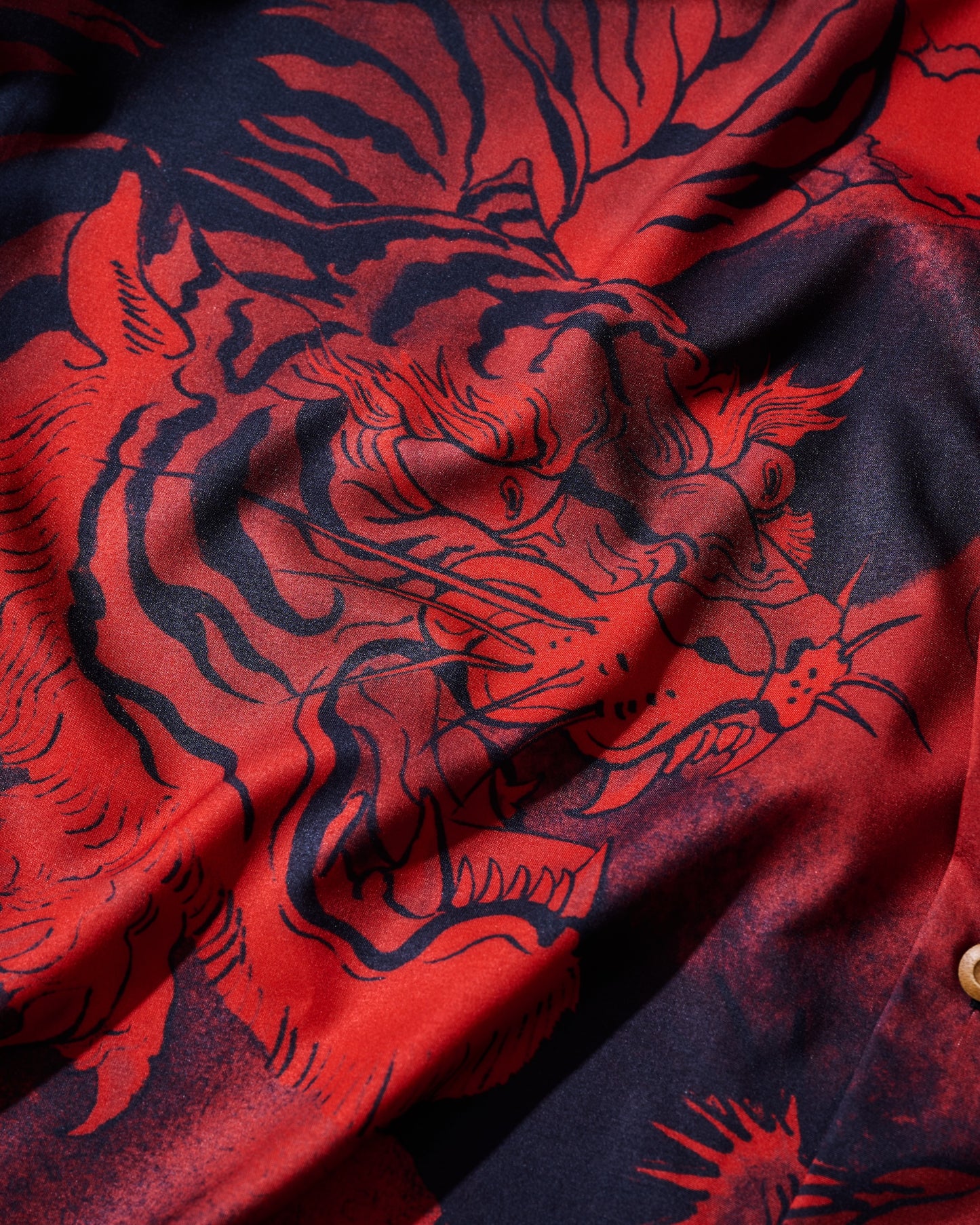 Tiger & Dragon Overprint Bowling Shirt