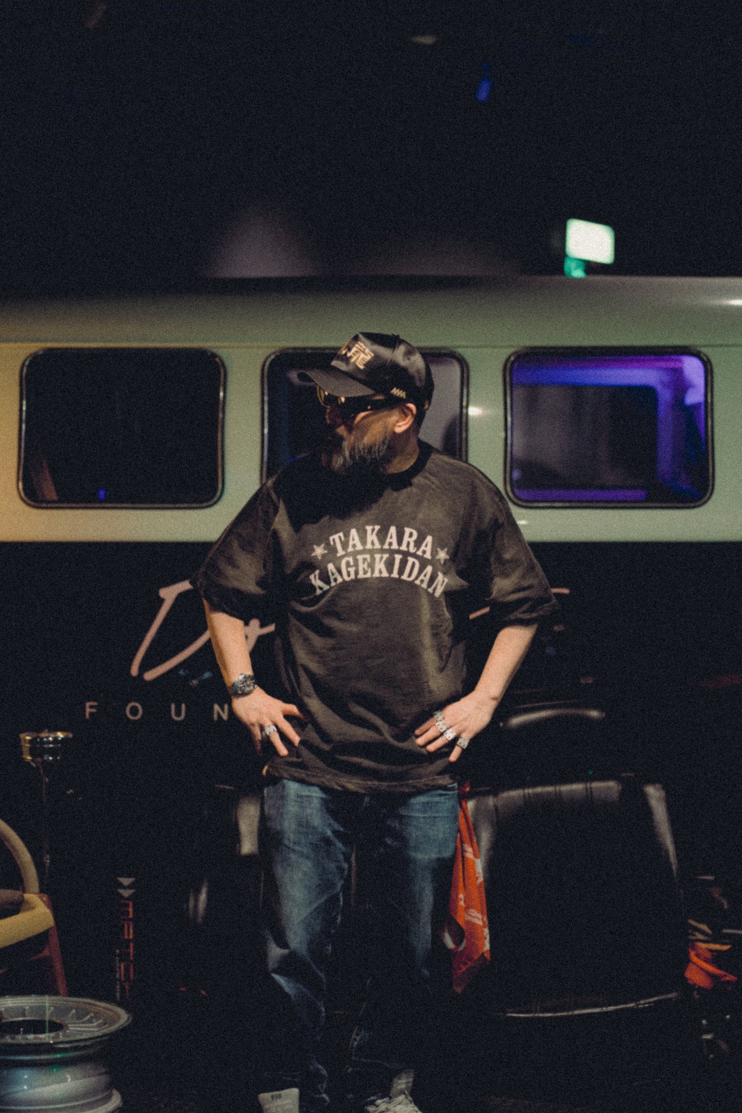 Slub Cotton Heavy Washed  Tee / Takara Black