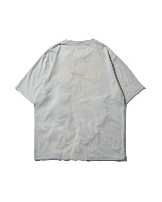 Sun Faded “Kowloon” Tee / Light Grey Blue