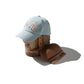 Hand Quilted “Kowloon” Cap / Light Grey Blue