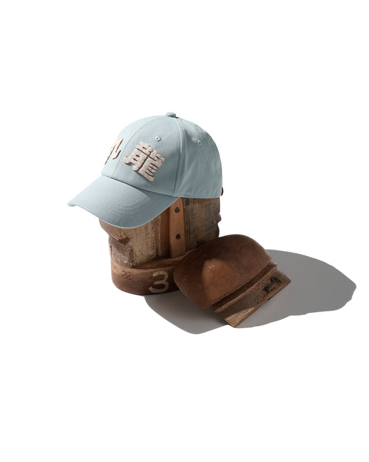 Hand Quilted “Kowloon” Cap / Light Grey Blue