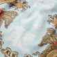 "Double Dragon" Overprint Camp Collar Shirt / Seaside Blue