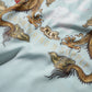 "Double Dragon" Overprint Camp Collar Shirt / Seaside Blue