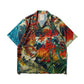 "DOWNHILL TIGER & DRAGON" OVERPRINT CAMP COLLAR SHIRT / OG