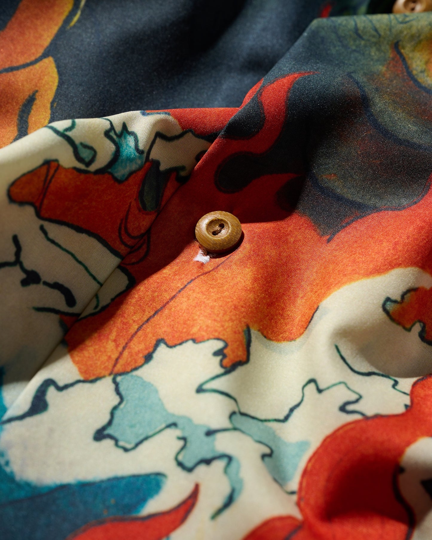 "DOWNHILL TIGER & DRAGON" OVERPRINT CAMP COLLAR SHIRT / OG