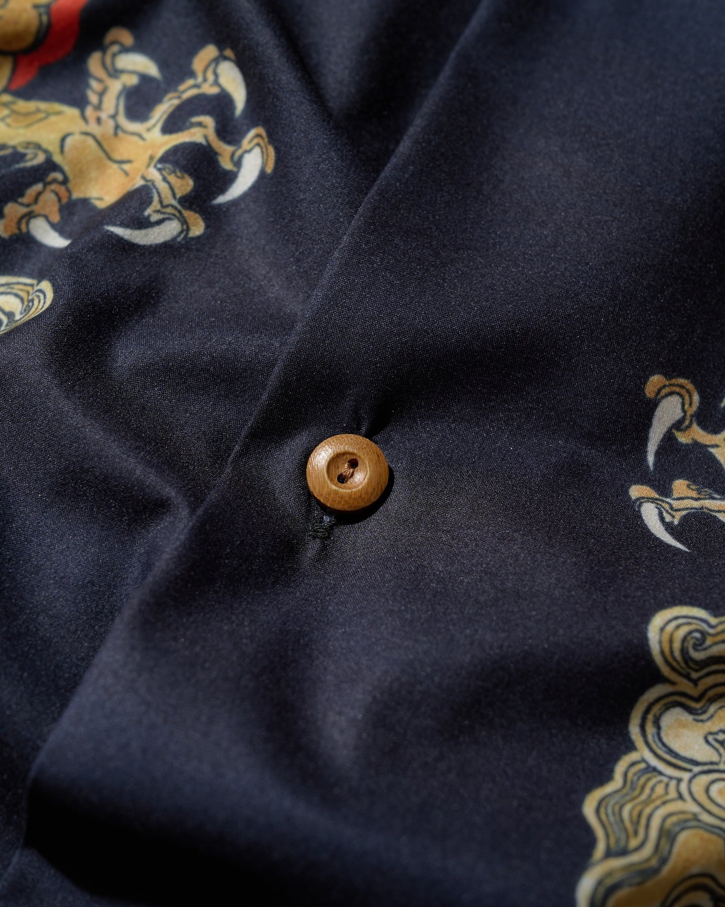 "DOUBLE DRAGON" OVERPRINT CAMP COLLAR SHIRT / OG