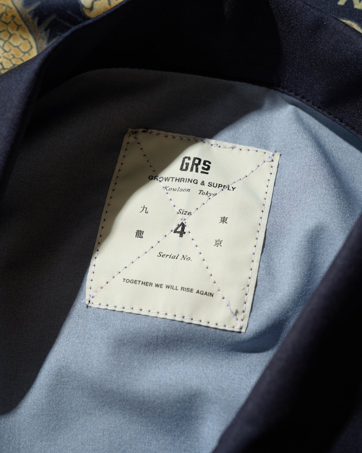 "DOUBLE DRAGON" OVERPRINT CAMP COLLAR SHIRT / OG