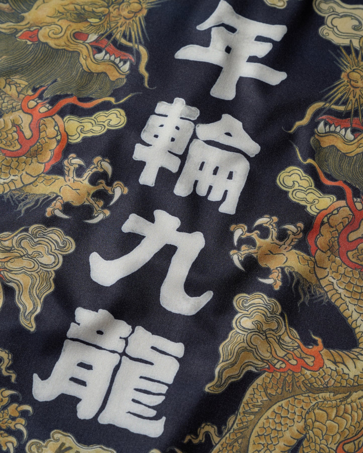 "DOUBLE DRAGON" OVERPRINT CAMP COLLAR SHIRT / OG