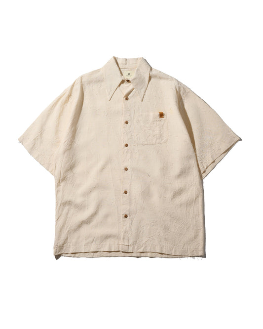Kimono Silk Handcrafted Open Collar Shirt Type 02