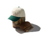 HAND QUILTED “RISE” TWO TONE CAP / OFF-WHITE & GREEN