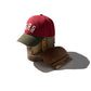 HAND QUILTED “GRS” TWO TONE CAP / OLIVE & RED