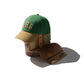 HAND QUILTED “GRS” TWO TONE CAP / GREEN & MUSTARD