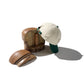 HAND QUILTED “RISE” TWO TONE CAP / OFF-WHITE & GREEN