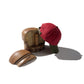 HAND QUILTED “GRS” TWO TONE CAP / OLIVE & RED