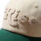 HAND QUILTED “RISE” TWO TONE CAP / OFF-WHITE & GREEN