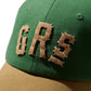 HAND QUILTED “GRS” TWO TONE CAP / GREEN & MUSTARD