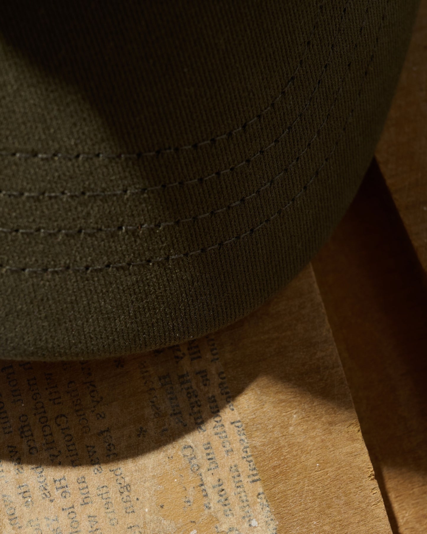 HAND QUILTED “GRS” TWO TONE CAP / OLIVE & RED