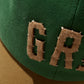 HAND QUILTED “GRS” TWO TONE CAP / GREEN & MUSTARD
