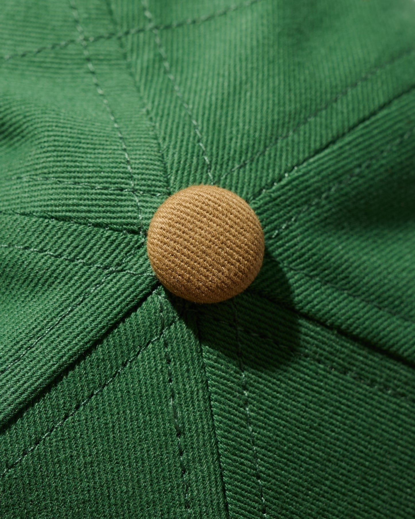 HAND QUILTED “GRS” TWO TONE CAP / GREEN & MUSTARD