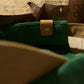 HAND QUILTED “GRS” TWO TONE CAP / GREEN & MUSTARD