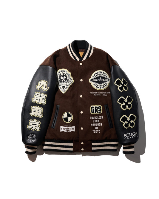 BASE BALL STADIUM JACKET / BROWN