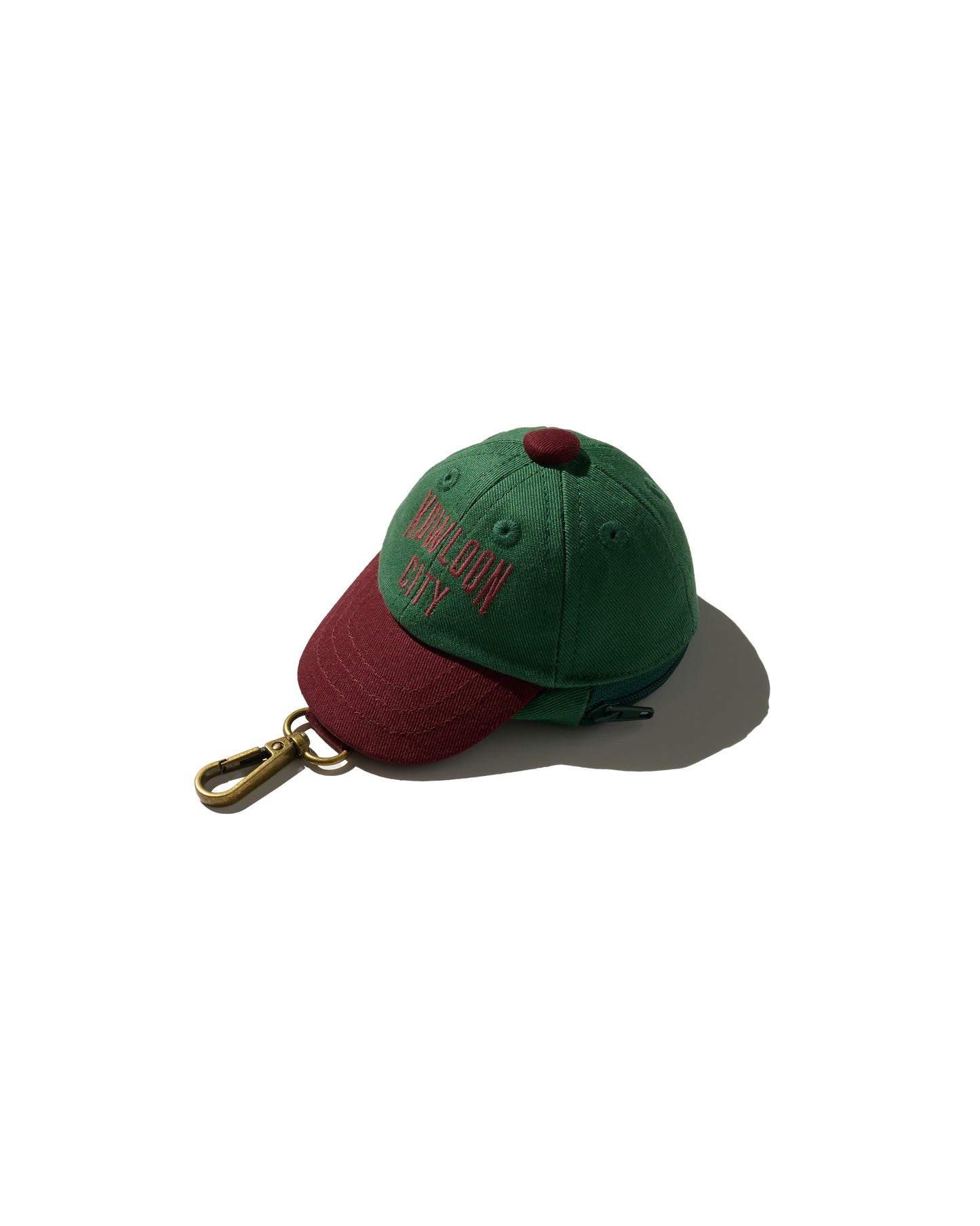 EMBROIDERY "KOWLOON CITY" MINI CAP POUCH / RED & GREEN