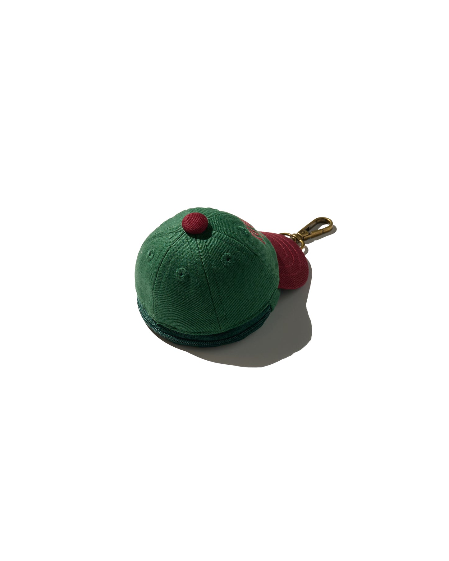 EMBROIDERY "KOWLOON CITY" MINI CAP POUCH / RED & GREEN